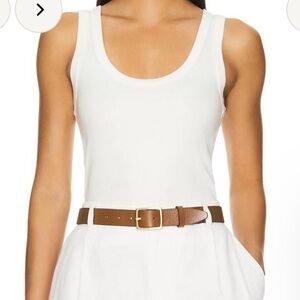 Enza Costa Supima Rib Scoop Tank in Vanilla